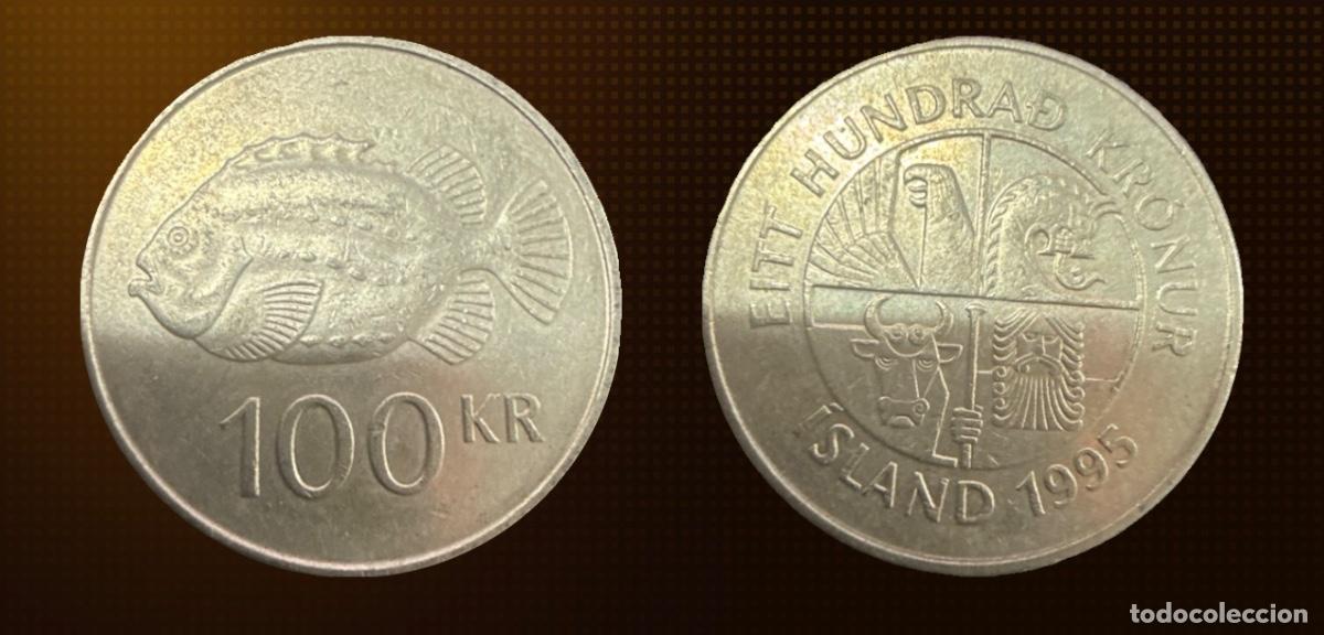 Monedas antiguas de Europa: Islandia 100 coronas &middot; 1995