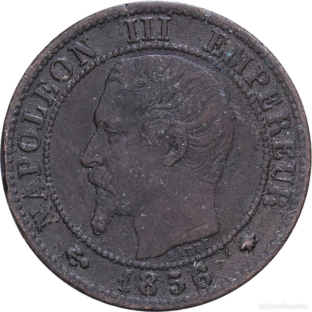 Monedas antiguas de Europa: [#1547820] Francia, Napoleon III, 1 Centime, 1856, Strasbourg, Bronce, BC+, Gadoury:86