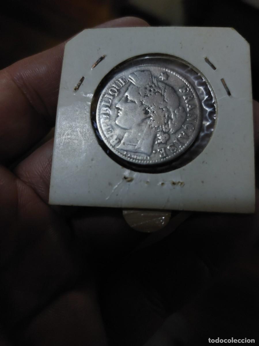 Monedas antiguas de Europa: Hist&oacute;rica moneda francesa III Rep&uacute;blica, dise&ntilde;o Ceres 1871, plata