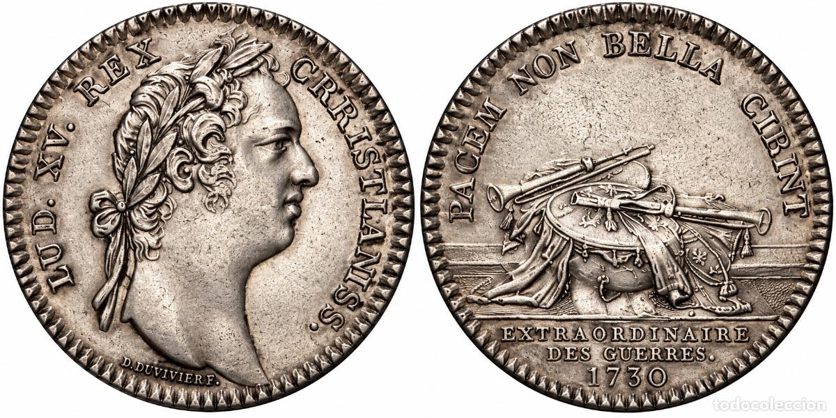 Monedas antiguas de Europa: FRANCIA &ndash; LUIS XV &ndash; EXTRAORDINARIO DE GUERRAS 1730 &ndash; PLATA &ndash; DUVIVIER &ndash; XF