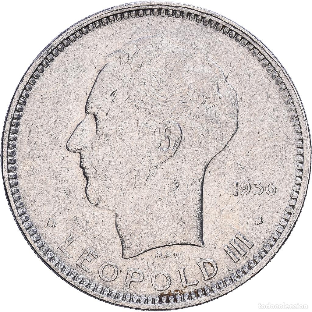 Monedas antiguas de Europa: [#1552480] B&eacute;lgica, Leopold III, 5 Francs, 5 Frank, 1936, Brussels, N&iacute;quel, MBC+, KM:108