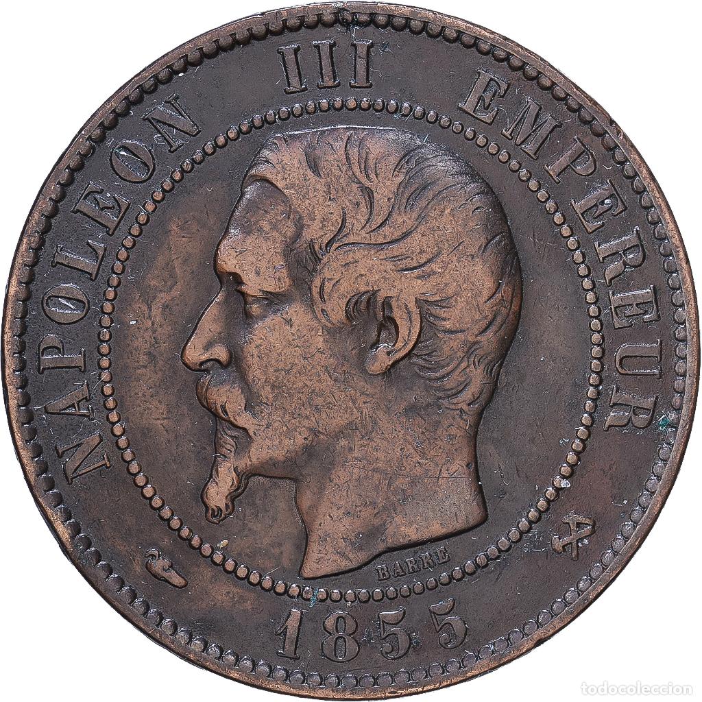 Monedas antiguas de Europa: [#1547833] Francia, Napoleon III, 10 Centimes, 1855, Rouen, Bronce, MBC, Gadoury:248