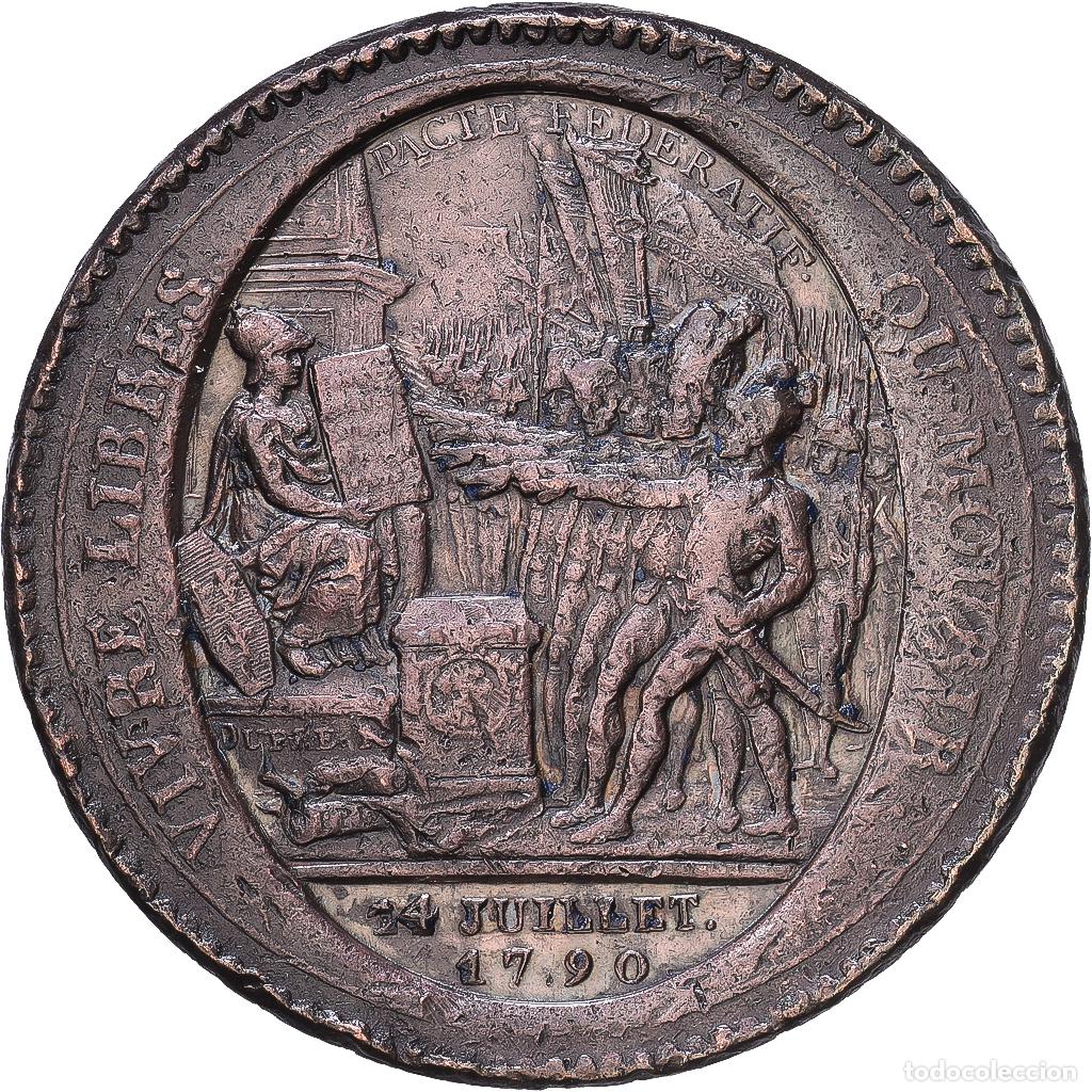 Monedas antiguas de Europa: [#1547837] Francia, Monneron de 5 Sols, 1792 / AN 4, Birmingham, Cobre, BC+