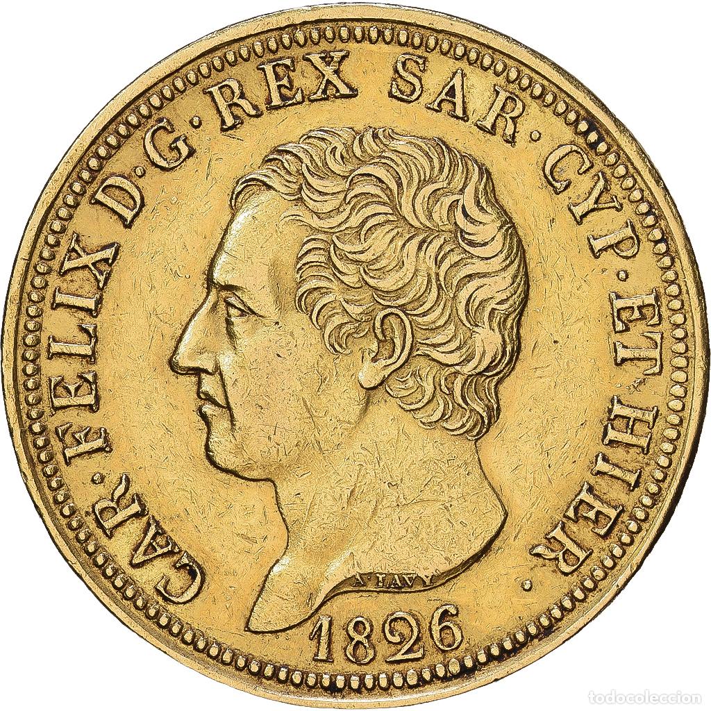 Monedas antiguas de Europa: [#1552523] Estados italianos, SARDINIA, Carlo Felice, 80 Lire, 1826, Torino, Oro, MBC+