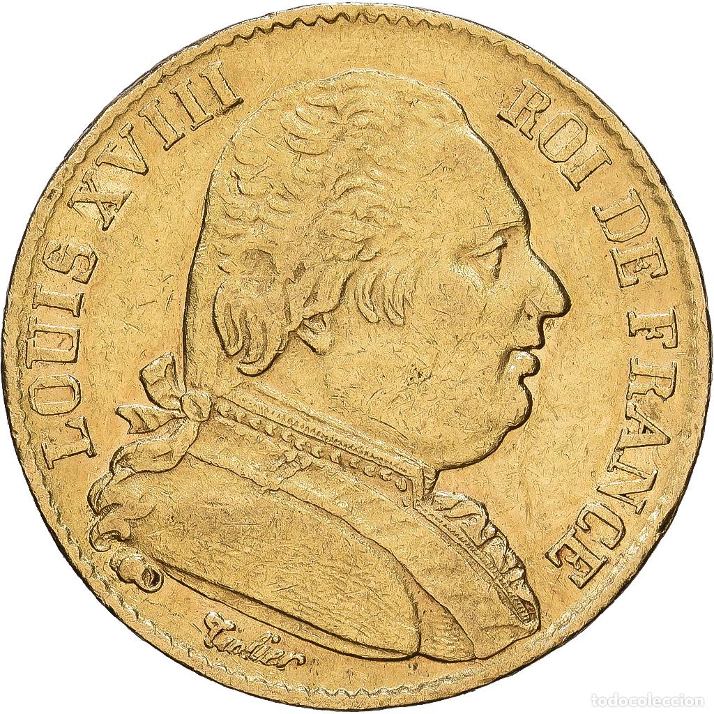 Monedas antiguas de Europa: [#1552537] Francia, Louis XVIII, 20 Francs, 1815, Paris, Oro, MBC+, Gadoury:1026, KM:706.1