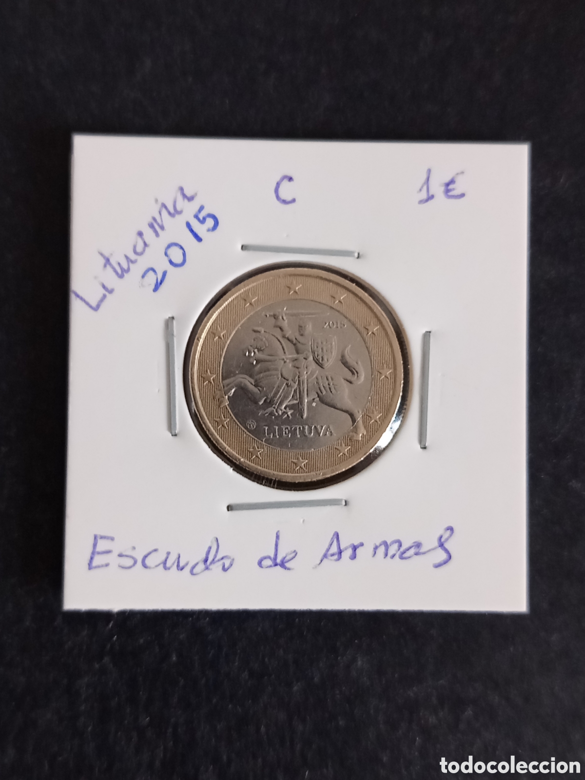 Monedas antiguas de Europa: Letonia, 2015. Moneda de 1&euro; CIRCULADO. Escudo de Armas Nacional. Pedido m&iacute;nimo 3 &euro;. Ver fotos