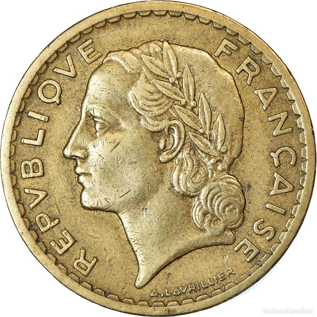 Monedas antiguas de Europa: [#777219] Moneda, Francia, Lavrillier, 5 Francs, 1946, Castelsarrasin, MBC, Aluminio -