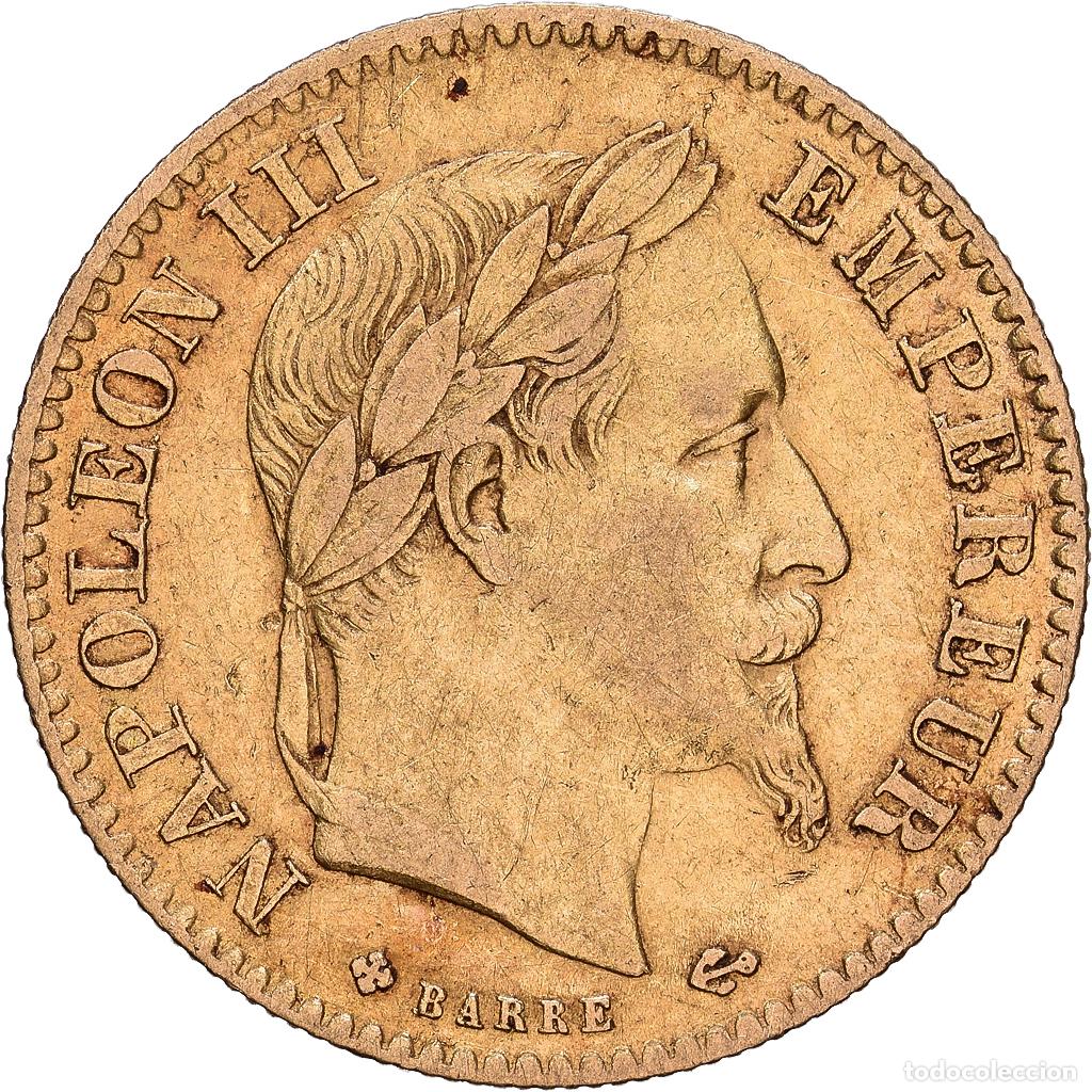 Monedas antiguas de Europa: [#1118121] Francia, Napoleon III, 10 Francs, 1865, Strasbourg, Oro, BC+, Gadoury:1015