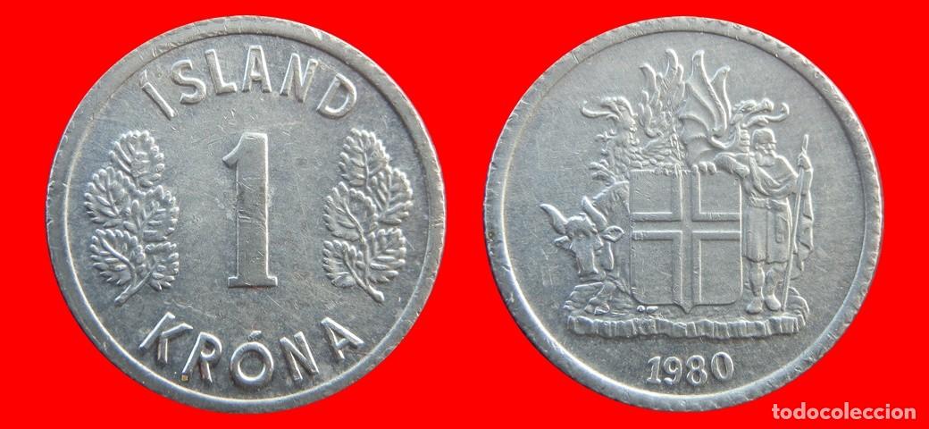 Monedas antiguas de Europa: 1 CORONA 1980 ISLANDIA-157055