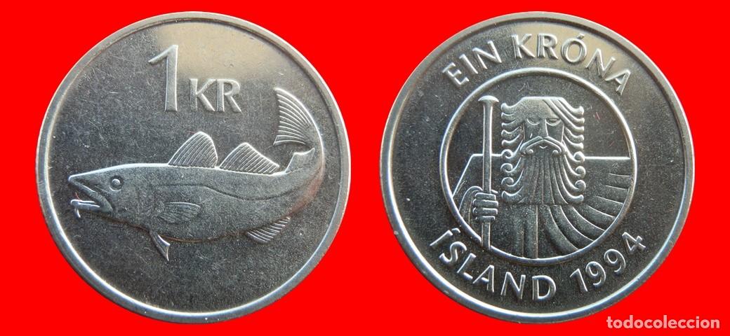 Monedas antiguas de Europa: 1 CORONA 1994 ISLANDIA-157057