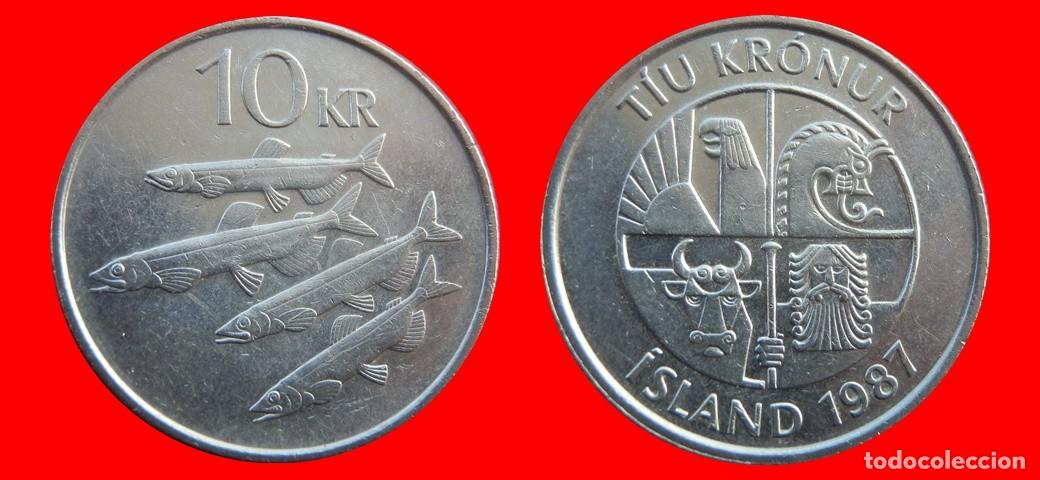 Monedas antiguas de Europa: 10 CORONAS 1987 ISLANDIA-157064