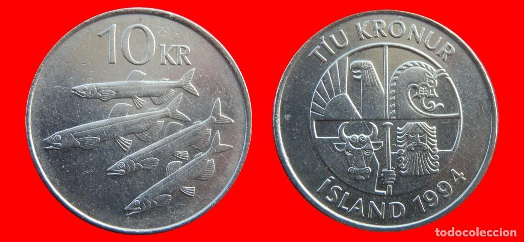 Monedas antiguas de Europa: 10 CORONAS 1994 ISLANDIA-157065