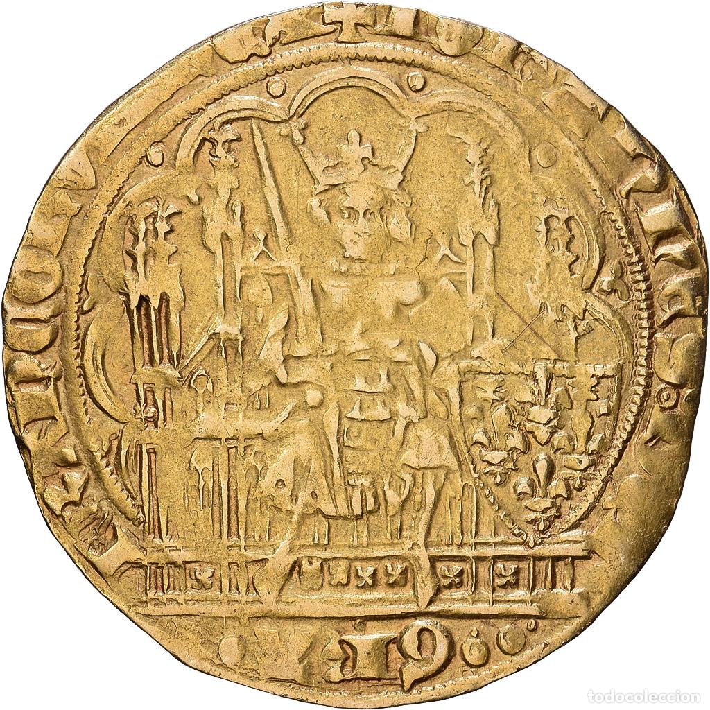 Monedas antiguas de Europa: [#1535234] Francia, Jean II le Bon, Ecu d'or &agrave; la chaise, 1351, Oro, BC+, Duplessy:249