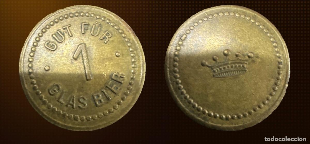 Monedas antiguas de Europa: Token Alem&aacute;n de Cerveza Principios del siglo XX