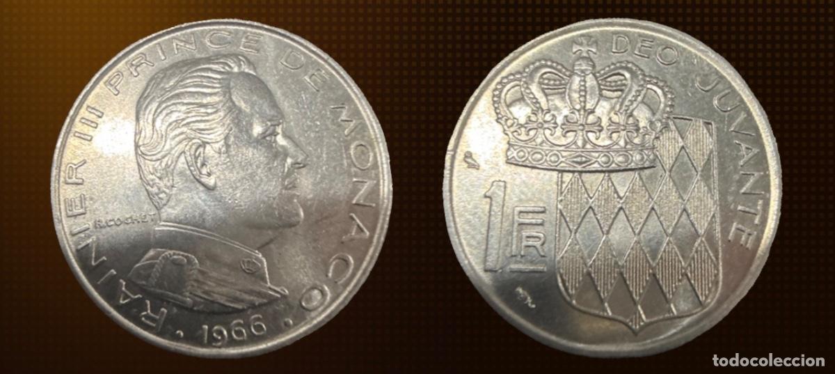Monedas antiguas de Europa: M&oacute;naco 1 franco &middot; 1966 - solo 175.000 piezas