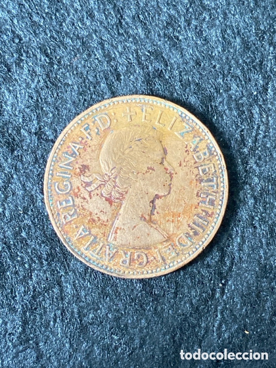 Monedas antiguas de Europa: Moneda One penny de 1961 - Foto 2