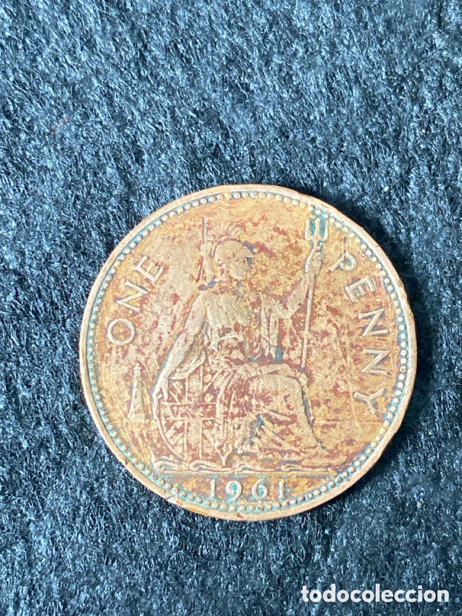 Monedas antiguas de Europa: Moneda One penny de 1961 - Foto 1