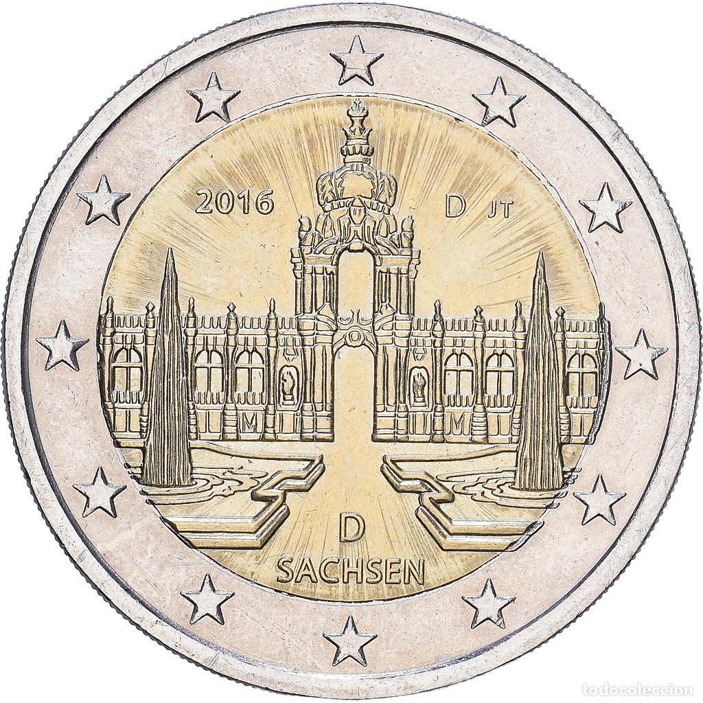 Monedas antiguas de Europa: [#1547949] Alemania, 2 Euro, Sachsen, Error Coin Alignment, 2016, Munich, Bimet&aacute;lico