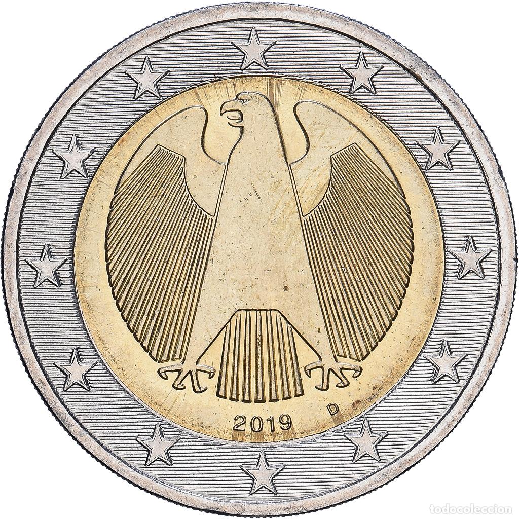 Monedas antiguas de Europa: [#1547948] Alemania, 2 Euro, Error Coin Alignment, 2019, Munich, Bimet&aacute;lico, MBC+, KM:258