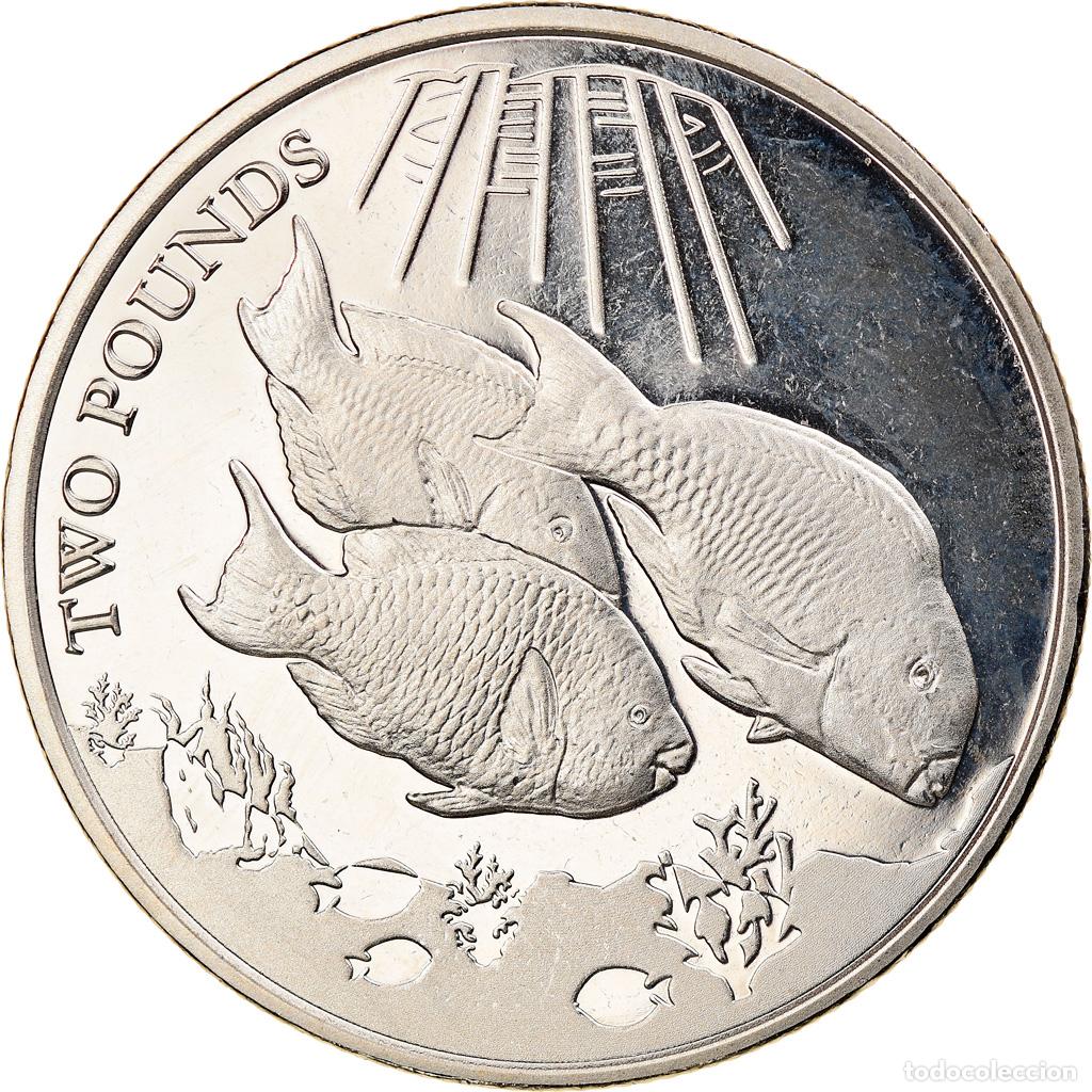 Monedas antiguas de Europa: [#826504] Moneda, British Indian Ocean, Parrot fish, 2 Pounds, 2021, SC, Cobre - n&iacute;quel