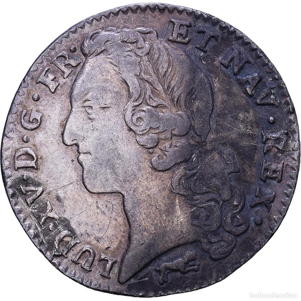 Monedas antiguas de Europa: [#1535129] Francia, Louis XV, 1/5 &Eacute;cu au bandeau, 1764, Orl&eacute;ans, Plata, BC+, Gadoury:299