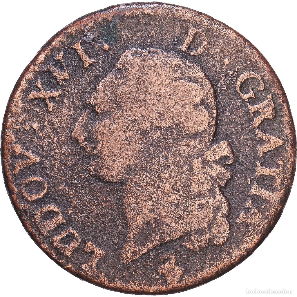 Monedas antiguas de Europa: [#1547871] Francia, Louis XVI, Sol &agrave; l'Ecu, 1791, Paris, Cobre, BC+, Gadoury:350