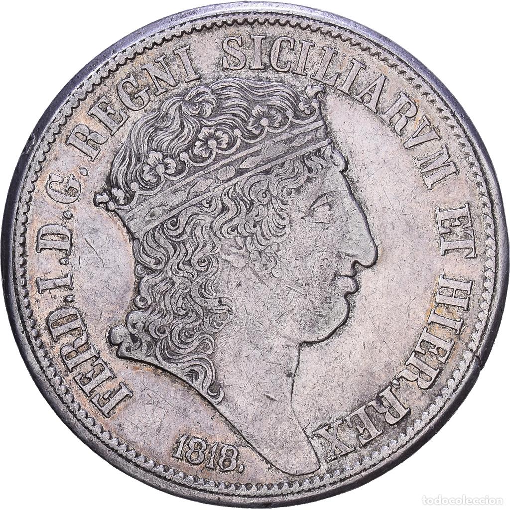 Monedas antiguas de Europa: [#1547979] Kingdom of the Two Sicilies, Ferdinando I, 120 Grana, 1818, Naples, Plata, MBC