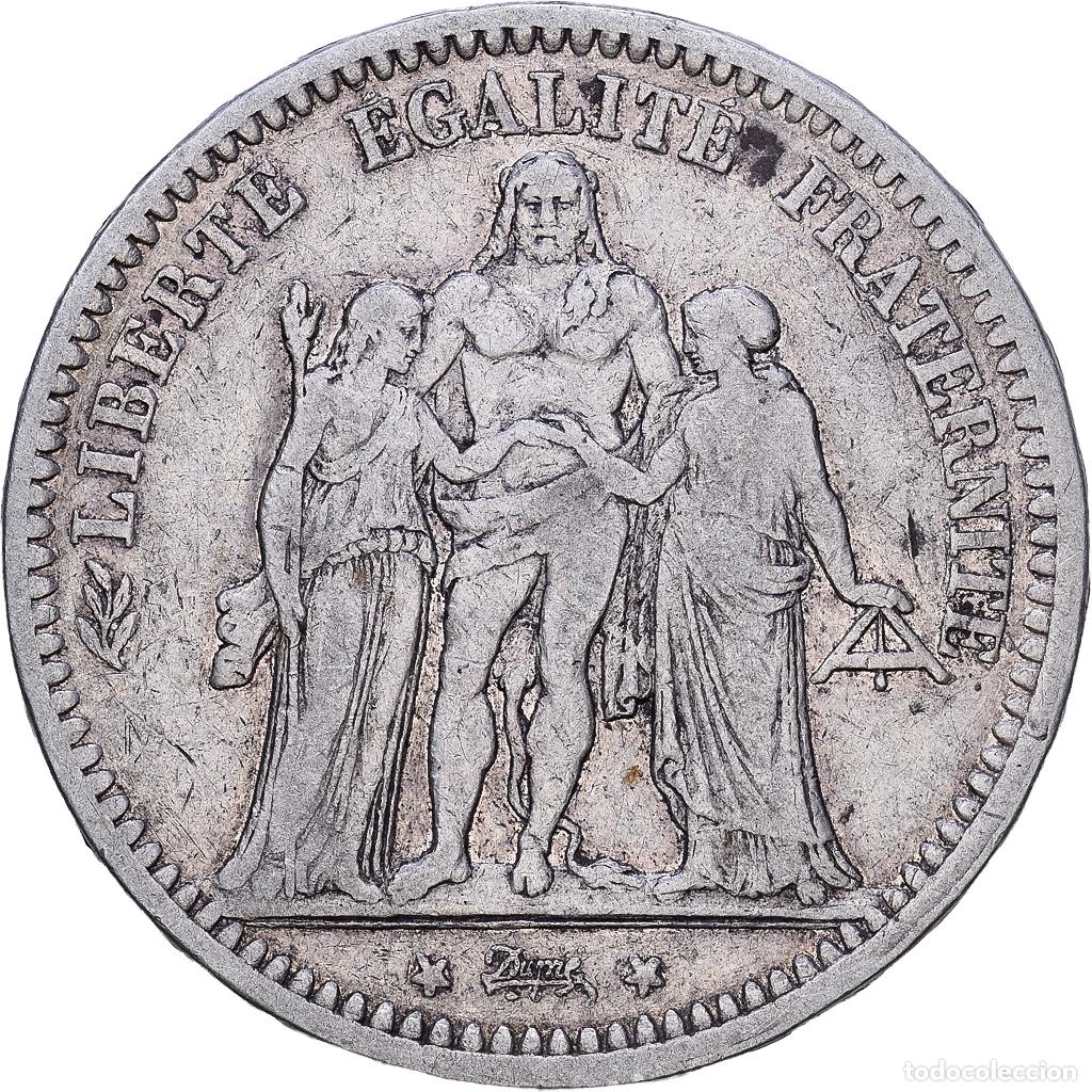 Monedas antiguas de Europa: [#1118106] France, Hercule, 5 Francs, 1870, Paris, EF(40-45), Silver, KM:820.1, Gadoury:745