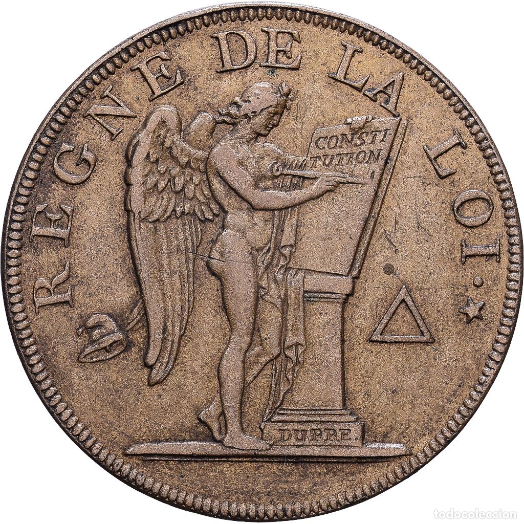 Monedas antiguas de Europa: [#1535220] Francia, 2 Sols, G&eacute;nie, 1793, Paris, Pi&egrave;ce d'Essai, Cobre, MBC, Gadoury:33