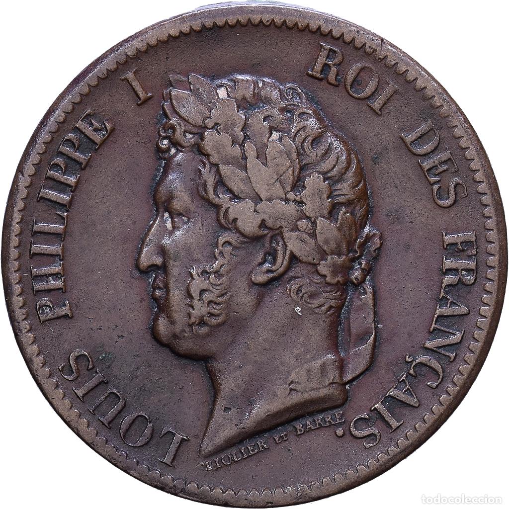 Monedas antiguas de Europa: [#1535221] COLONIAS FRANCESAS, Louis Philippe I, 5 Centimes, 1843, Paris, Bronce, MBC