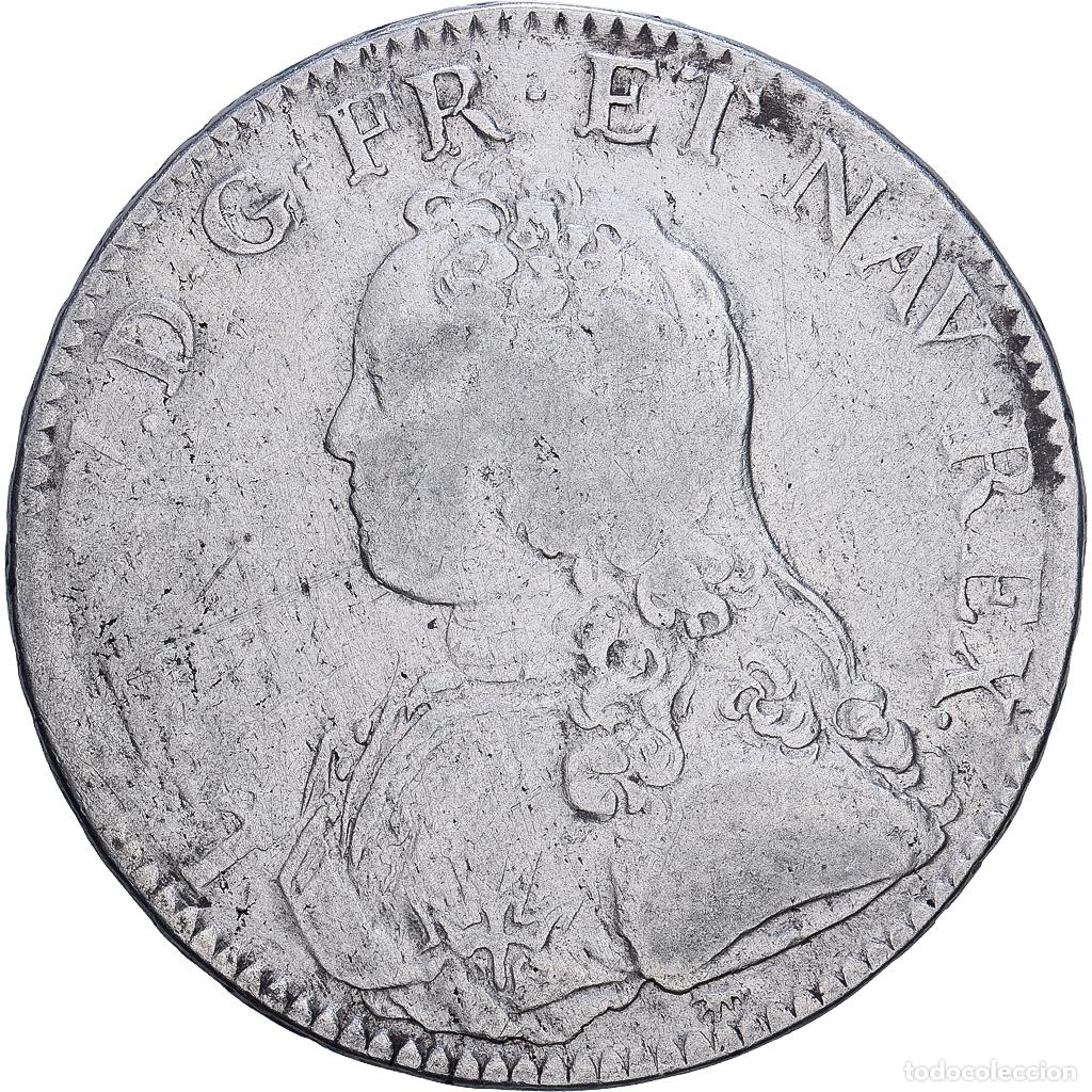 Monedas antiguas de Europa: [#1547999] Francia, Louis XV, Ecu aux branches d'olivier, 1733, Paris, Plata, BC+