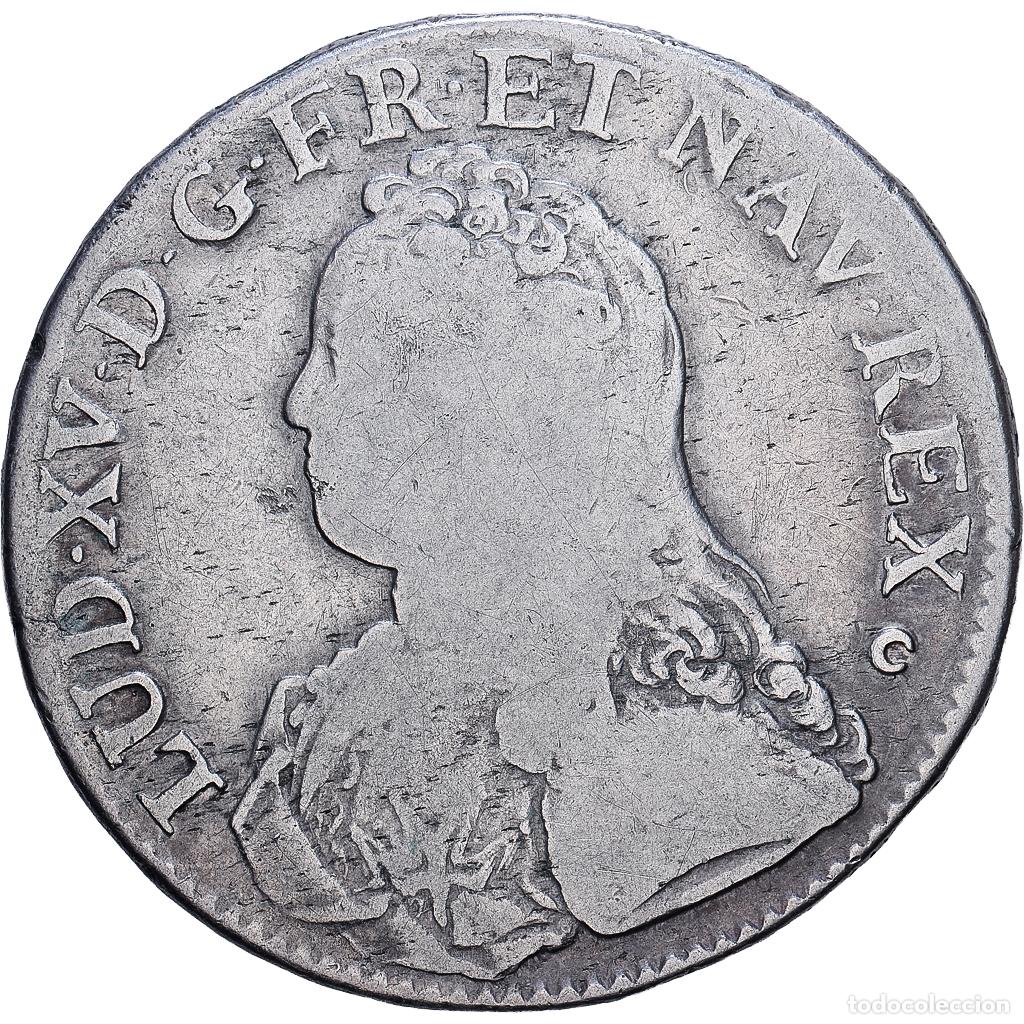 Monedas antiguas de Europa: [#1548000] Francia, Louis XV, Ecu aux branches d'olivier, 1726, Tours, Plata, BC+
