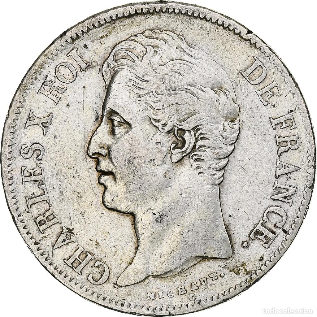 Monedas antiguas de Europa: [#1280869] Francia, Louis-Philippe, 5 Francs, 1827, Paris, Plata, BC+, Gadoury:644