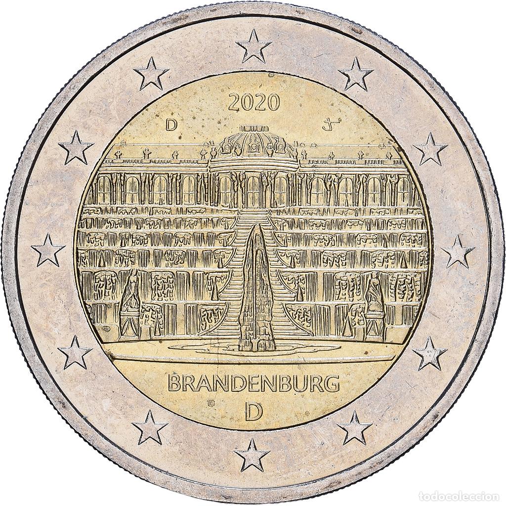 Monedas antiguas de Europa: [#1547947] Alemania, 2 Euro, Brandenbourg, Error Coin Alignment, 2020, Munich, Bimet&aacute;lico