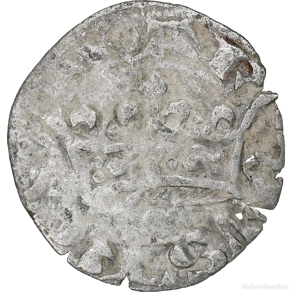 Monedas antiguas de Europa: [#1271731] Francia, Charles IV, Double Parisis, 1323-1328, Vell&oacute;n, BC+, Duplessy:244b