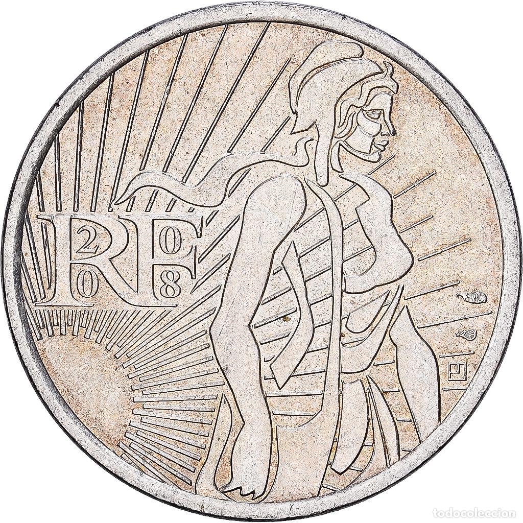 Monedas antiguas de Europa: [#1513917] Francia, 5 Euro, La Semeuse en marche., 2008, Monnaie de Paris, Plata, MBC
