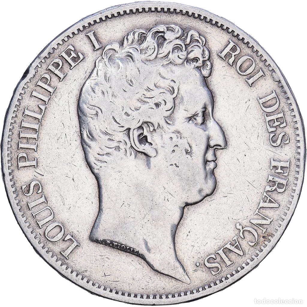 Monedas antiguas de Europa: [#1118243] Francia, Louis Philippe I, 5 Francs, 1831, Rouen, Raised edge, Plata, BC+