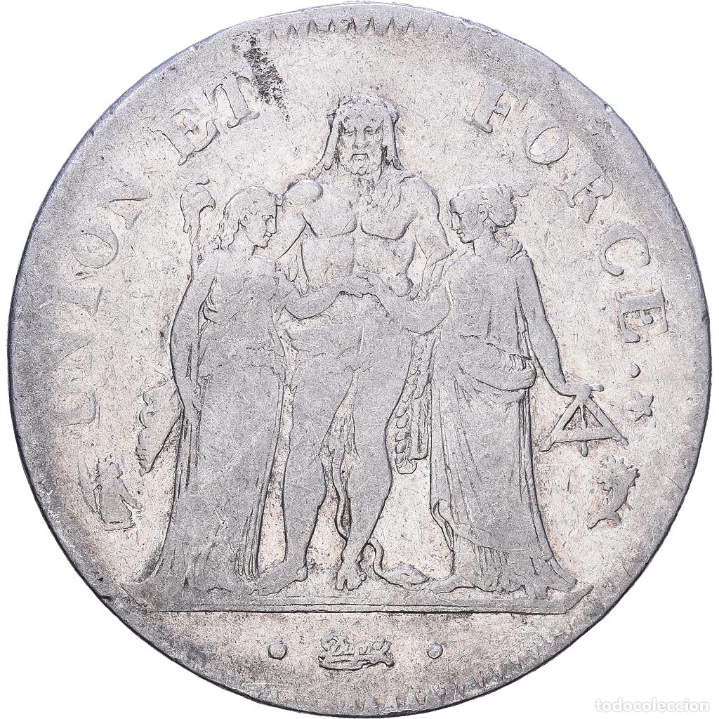 Monedas antiguas de Europa: [#1118247] France, Union et Force, 5 Francs, AN 5, Paris, VF(20-25), Silver, KM:639.1
