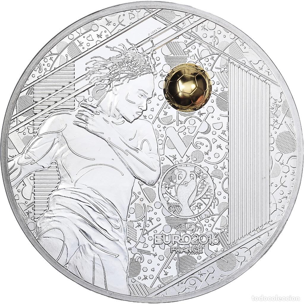 Monedas antiguas de Europa: [#1507762] Francia, 10 Euro, UEFA Euro 2016 - T&ecirc;te, Prueba, 2016, MDP, Plata, FDC
