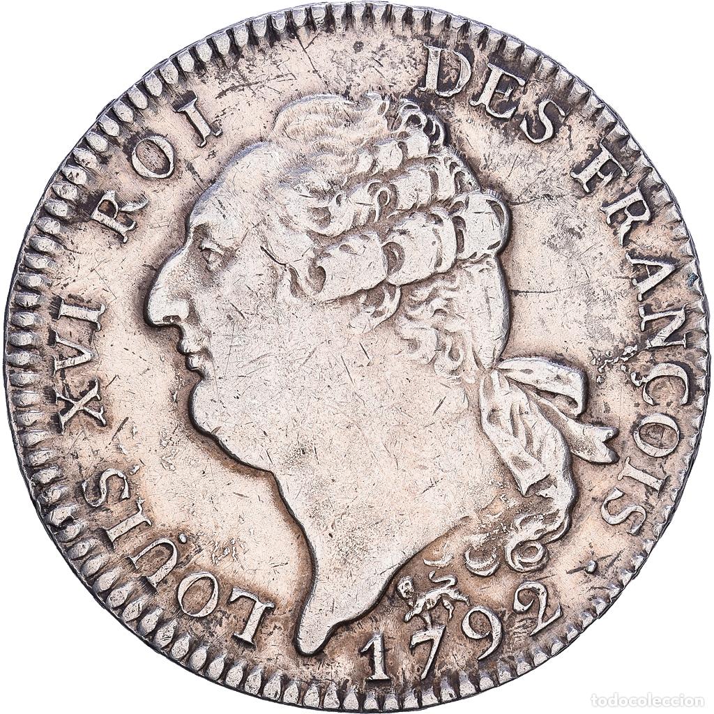 Monedas antiguas de Europa: [#982562] Francia, Louis XVI, &Eacute;cu de 6 livres fran&ccedil;ois, 1792, Paris, Plata, BC+