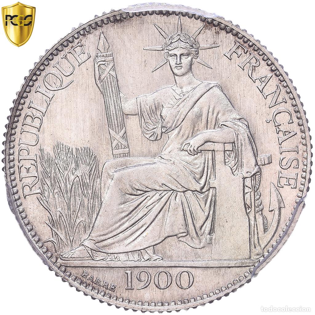 Monedas antiguas de Europa: [#982564] Indochina Francesa, 20 Centi&egrave;mes, 1900, MDP, Prueba, Plata, PCGS, PR67