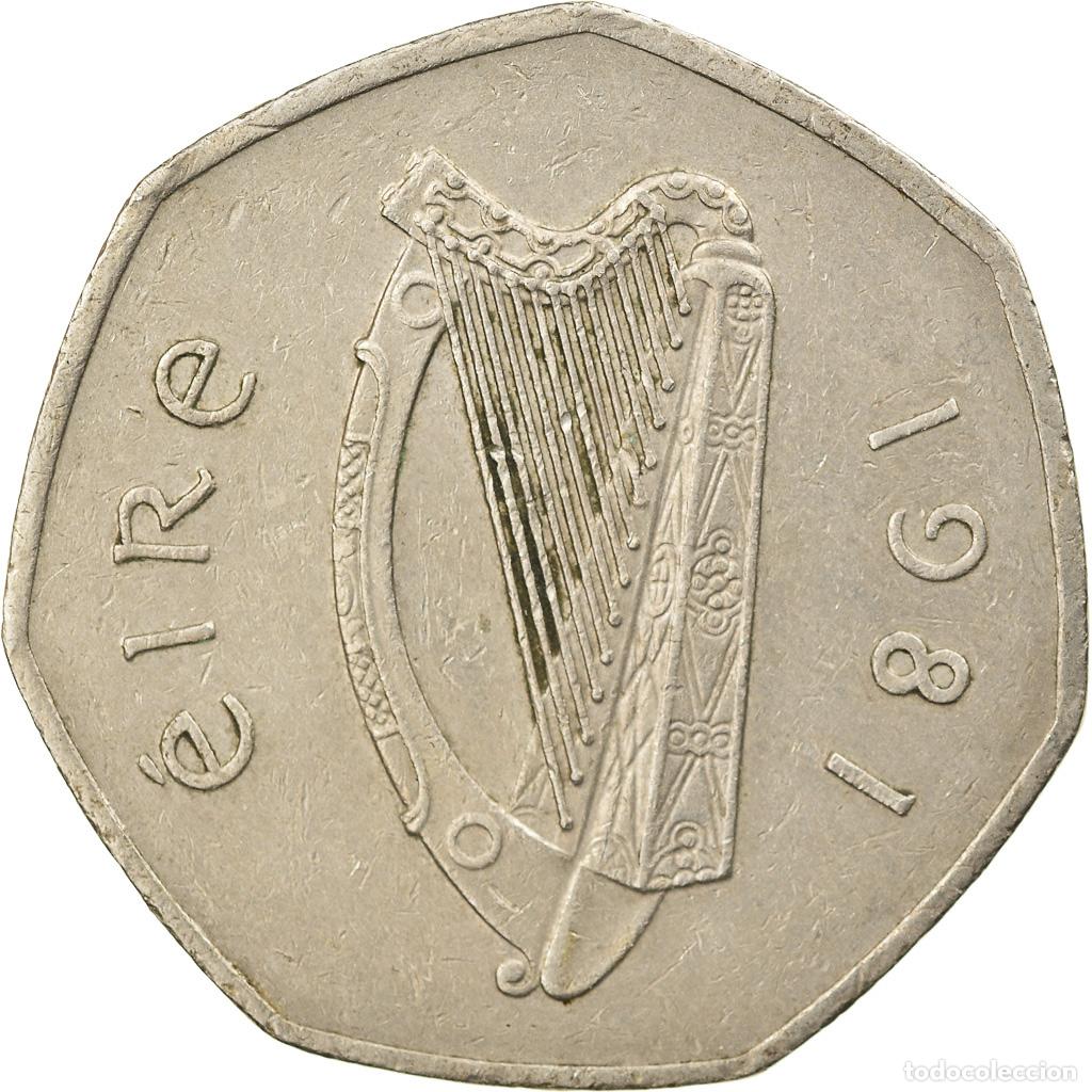 Monedas antiguas de Europa: [#811461] Moneda, REP&Uacute;BLICA DE IRLANDA, 50 Pence, 1981, MBC, Cobre - n&iacute;quel, KM:24