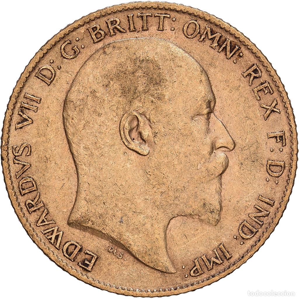 Monedas antiguas de Europa: [#1203537] Gran Breta&ntilde;a, Edward VII, 1/2 Sovereign, 1905, British Royal Mint, Oro, MBC