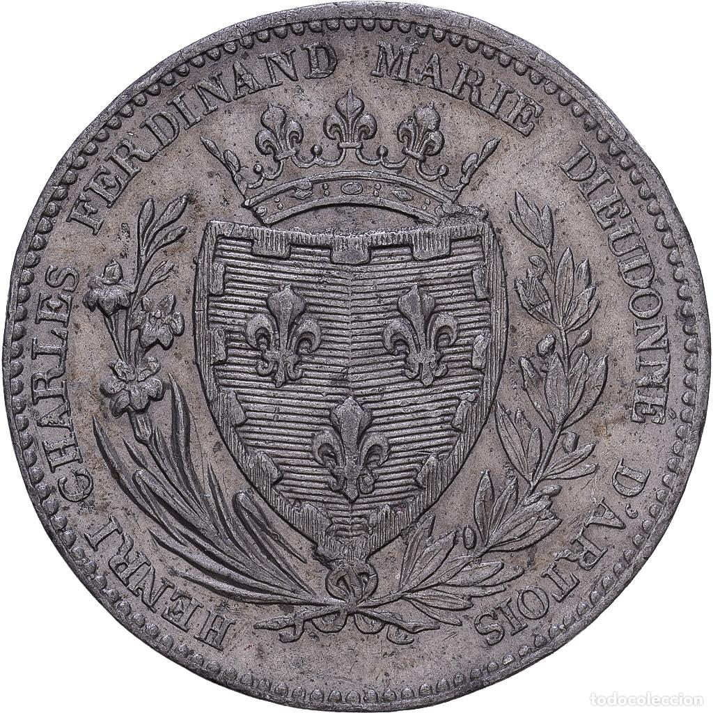 Monedas antiguas de Europa: [#139953] Francia, Henri V, Module 5 francs, 1828, Paris, Hojalata, EBC, Gadoury:647 var.
