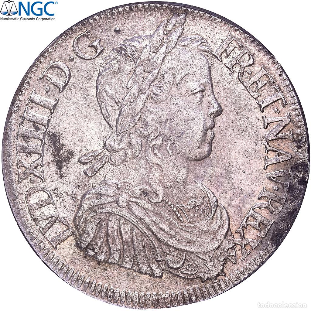 Monedas antiguas de Europa: [#982565] Francia, Louis XIV, &Eacute;cu &agrave; la m&egrave;che longue, 1647, La Rochelle, Plata, NGC