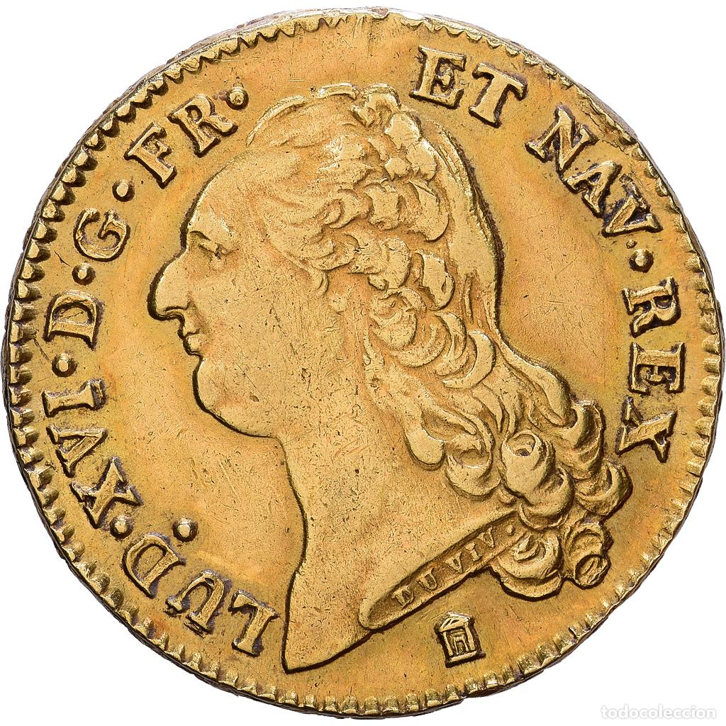 Monedas antiguas de Europa: [#1535203] Francia, Louis XVI, Double Louis d'or &agrave; la t&ecirc;te nue, 1786, Bordeaux, Oro, MBC