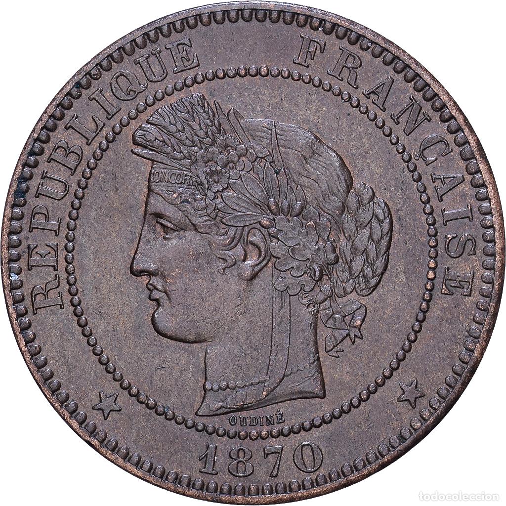 Monedas antiguas de Europa: [#1552578] Francia, 10 Centimes, C&eacute;r&egrave;s, 1870, Paris, Bronce, MBC+, Gadoury:265, KM:815.1