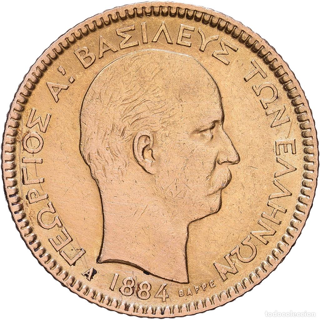 Monedas antiguas de Europa: [#1552548] Grecia, George I, 20 Drachmai, 1884, Paris, Oro, MBC+, KM:56