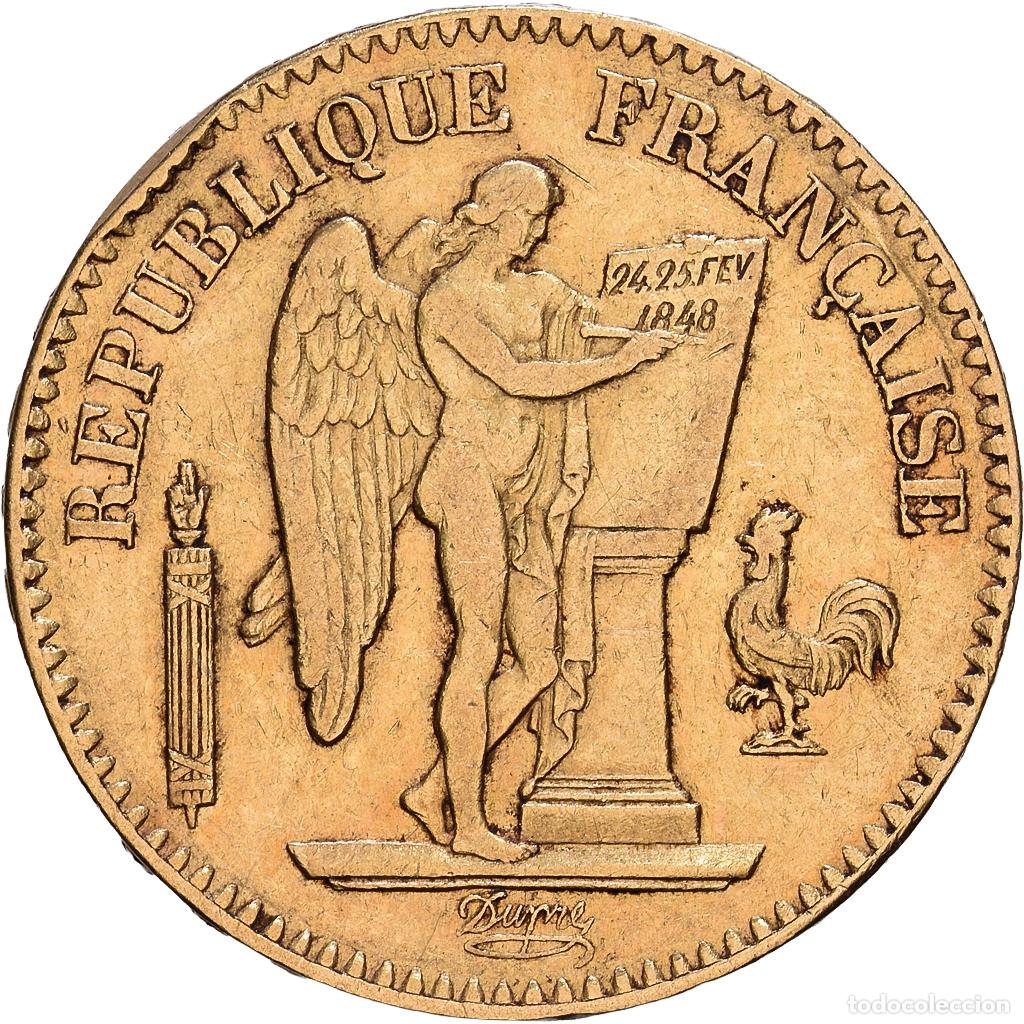 Monedas antiguas de Europa: [#1118131] Francia, G&eacute;nie, 20 Francs, 1848, Paris, MBC, Oro, KM:757