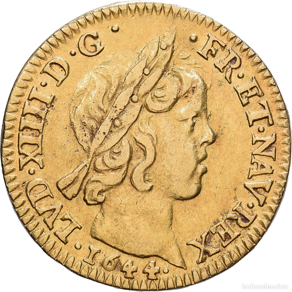 Monedas antiguas de Europa: [#1535197] Francia, Louis XIV, 1/2 Louis d'or, 1644, Paris, 2nd semester, Oro, MBC